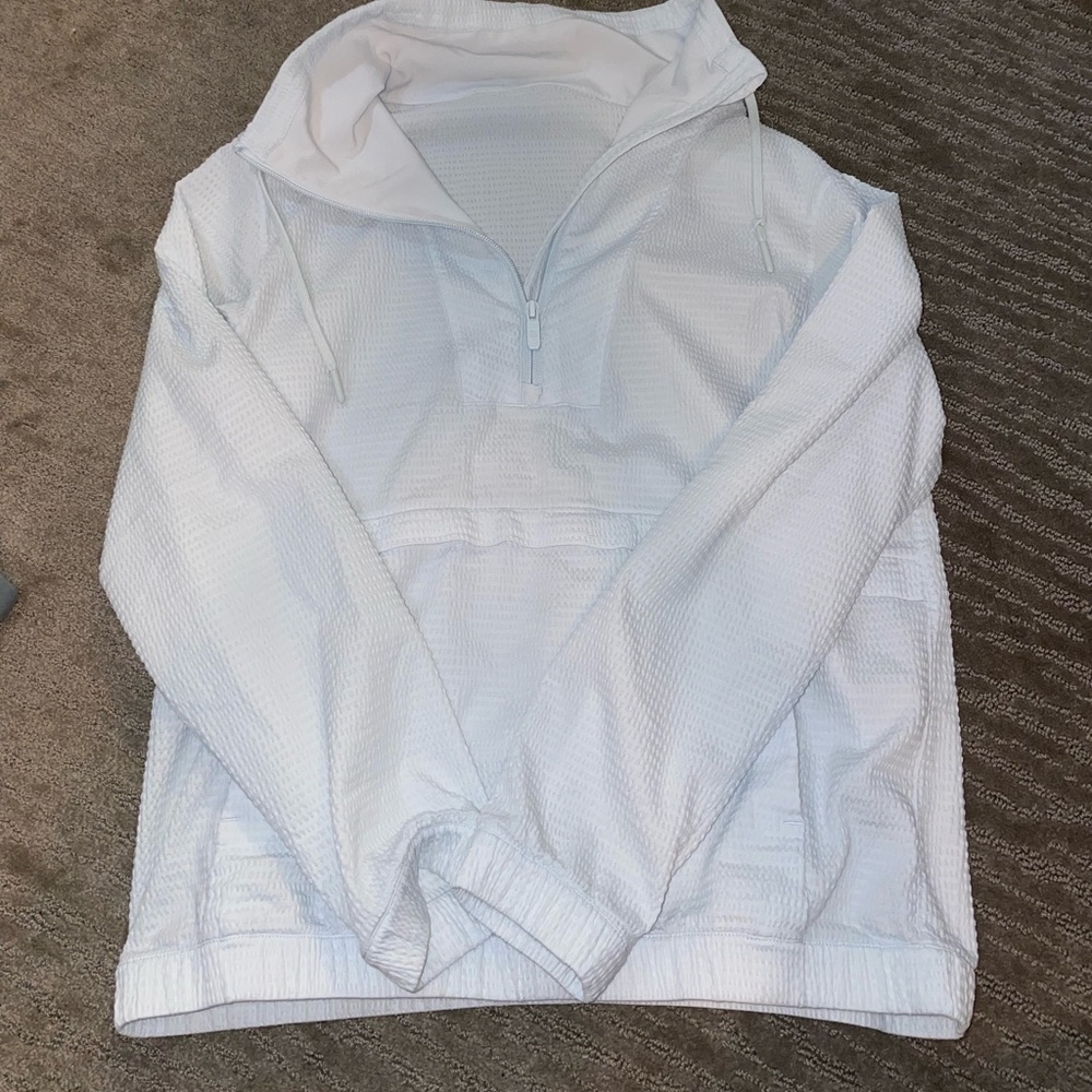lululemon quarter zip, light blue